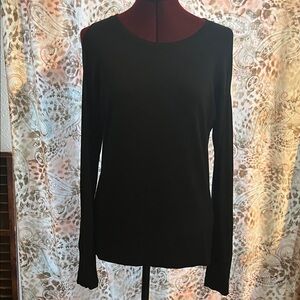Nicole Miller Classic Black Long Sleeve Top